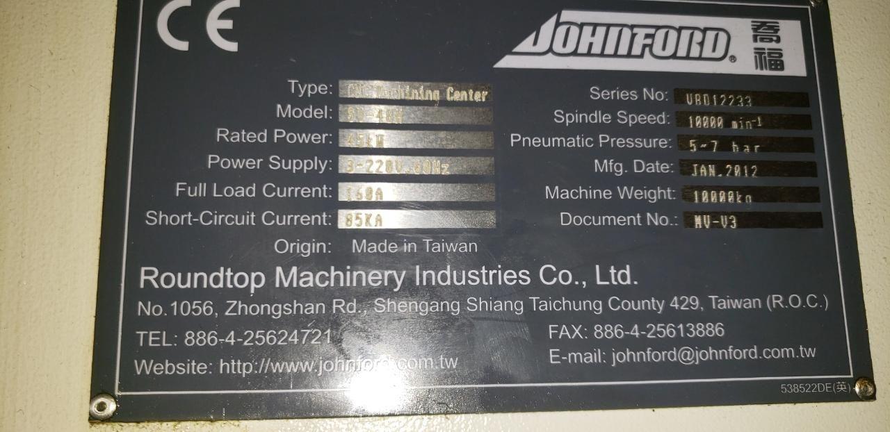 Johnford SV-48H, Machine ID: 7359